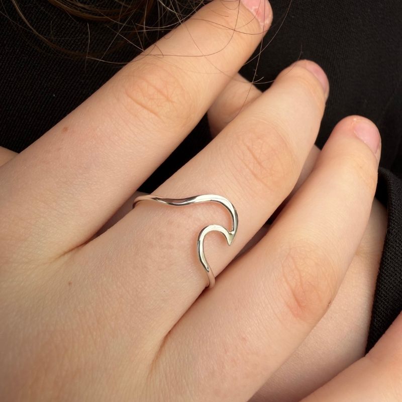 Bølge ring i sølv